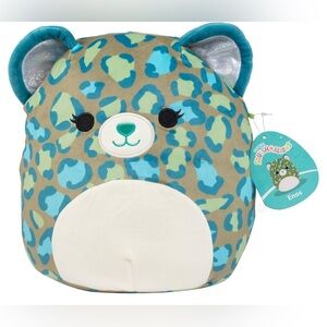 Squishmallows Blue and Green Leopard “ Enos “ Plush Toy